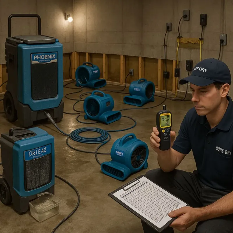 Structural Drying and Dehumidification process in Inman, SC